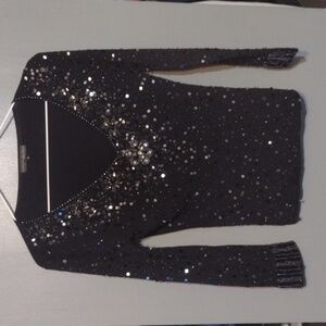 Pierri new York equipment beaded black long sleeve shirts that small  holiday